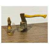 2 Carved wood figures -