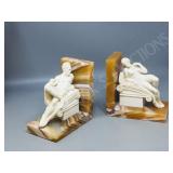 2- marble & sculpture book-ends