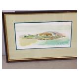 framed watercolor- John Hephs 12 x 18'