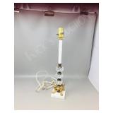 brass & glass candle stick lamp