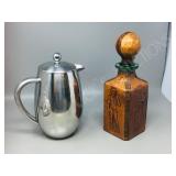 leather clad decantor & stainless bodum