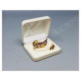 Continental vintage jewellry set-brooch/ earrings