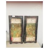 2- panels w/ oriental art  14' x 30'