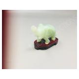 Jade elephant on stand