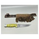 vintage 9' long knife & sheath-