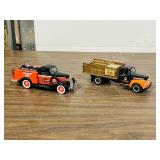2 Cast metal vintage work trucks