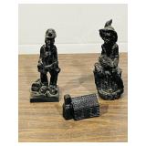 3 Alberta Coal carved figures -