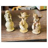 3 cast metal 8' tall angle figures
