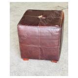 square leather clad foot stool