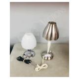 2- modern table lamps- not matching