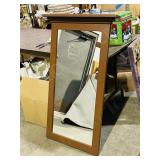 wood framed wall mirror -44' L x 22' w