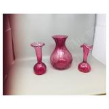 assorted Cranberry glass
