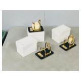 3- new in gift boxes- Gold plated tape holders