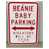Beanie Baby metal parking sign
