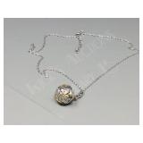Silver Harmony ball pendant/ chain