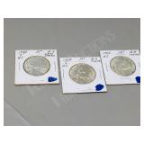 USA- 3 half dollars, 1940, 54, 56.