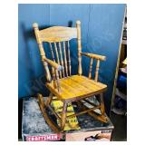 antique children's wood rocker