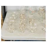 assorted small decanters & glasses