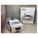 Simply Essential, new 5 qt saute pan +stock pot