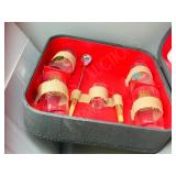 vintage travel bar set/ case