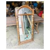 vintage wood framed mirror - approx 4 ft tall