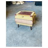Vintage sewing basket & contents