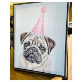 print of dog w/ party hat