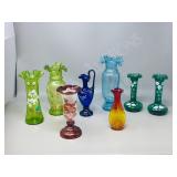 flat- art glass vases