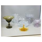 flat- assorted glassware- pressed & crystal