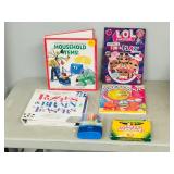 box- kids coloring books, markers, crayolas