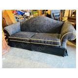 modern dark blue black fabric sofa