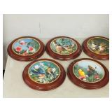 boxlot- 5 framed collectors plates- Birds