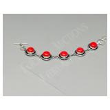 Red Coral & silver bracelet