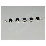 Black Onyx & silver bracelet