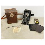 Compur plate camera , film holders & filter