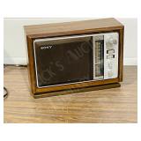 vintage Sony wood case am/fm radio