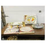 collection of larger size serving trays -