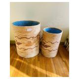 2 lined basket hampers with lids (not pictured)