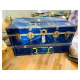 wood strapped metal trunk 36w x 20 x 20