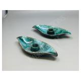 pair of Blue Mountain Pottery candle holders
