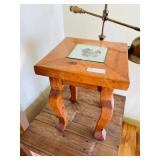 small table with needlepoint insert 14 x 19
