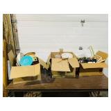 3 boxes misc house hold items