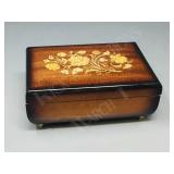 Swiss musical trinket box w/ sterling contents