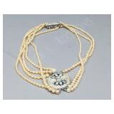 vintage Sterling & pearl necklace