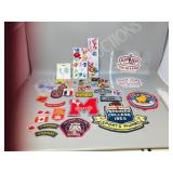 envelope of cloth/ paper decals, patches
