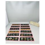 12 painted antique glass slides w/ box