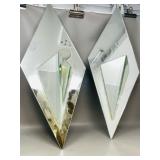 pair of 25" tall mirrored wall pockets