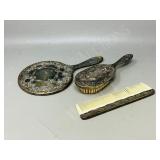 silver plate vanity set