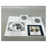 Charles & Di wedding stamps & 2 coins