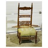 antique wood rocker w/ rockers removed -